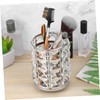IWOWHERO Makeup Brush Holder Large Silver Hollow Lace Crystal Cosmetics