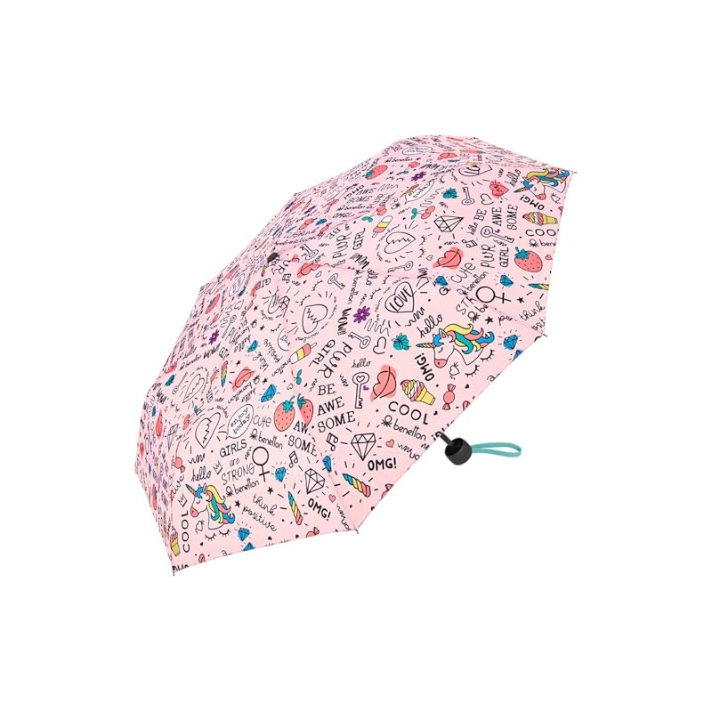 Benetton Pocket Umbrella Super Mini Dots, Girlie, 95 cm