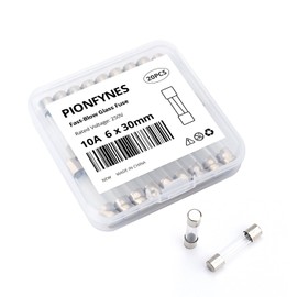 PIONFYNES (Pack of 20) 10A Fast-Blow Fuse 10Amp 250V Glass Fuses 0.24 x 1.18 inch / 6 x 30 mm(10Amp) (F10AL, 250V)