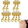 ZILZUFA Pack of 4 Chains Layering Clasp, Chain Clasp, Gold,