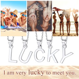 Silvora S925 Silver Letter Chain Women's Initial Alphabet A-Z Crystal Letter Pendant Necklace 45 cm + 5 cm Extension Chain, Lead