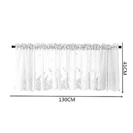 CwQisjk Lovely Lace Decorative Short Curtain - Perfect for Small Kitchen and Bathroom Windows (130x41)