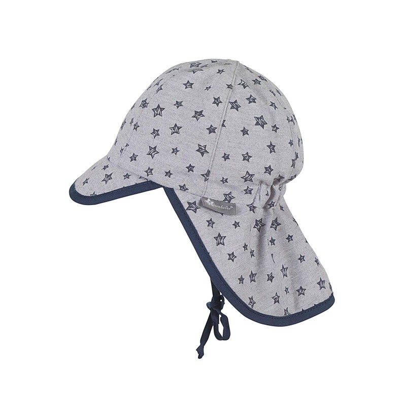 Sterntaler Peaked Hat with Ties and Neck Protection. (Casquette Avec