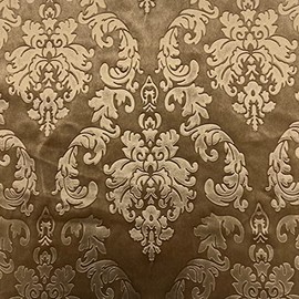 Fashion Fabrics LLC Black Damask Embossed Velvet Upholstery Drapery Fabric - Sold by The Yard - 55"