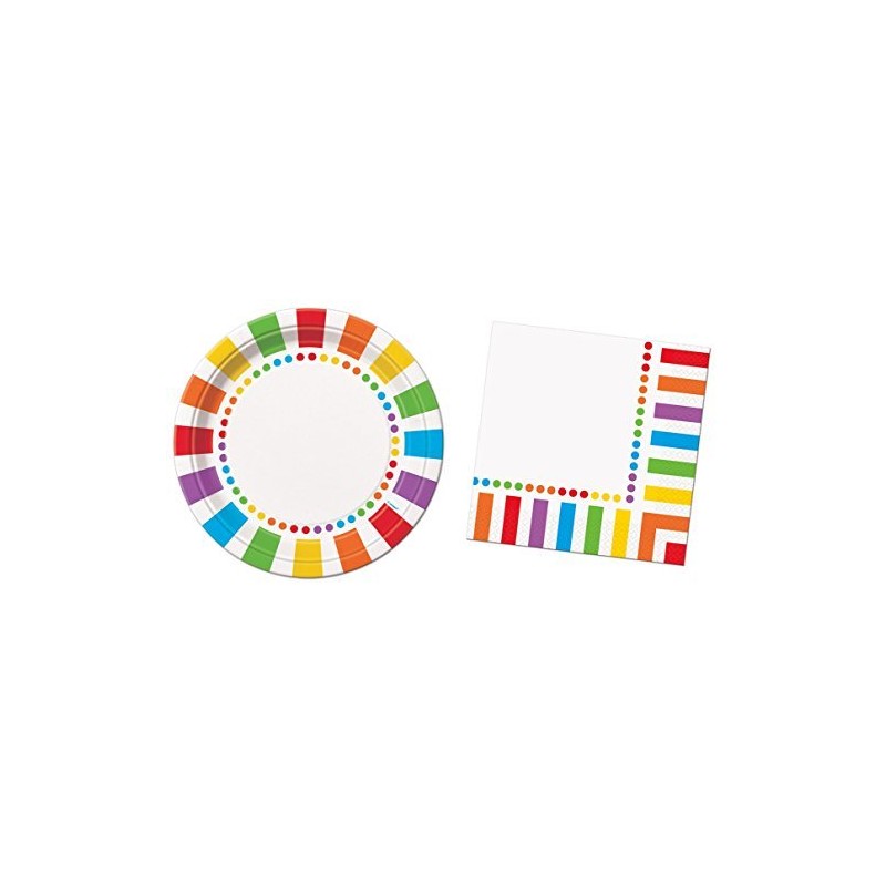 Unique Rainbow Party Dinner Plates, 8ct