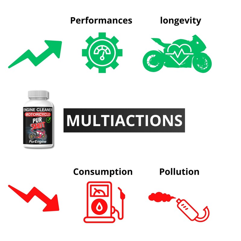 PURSHOT Motorcycle, Engine Cleaning additive, Complete curative Treatment for The