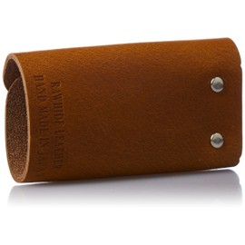 Rawhide Leather Smart Key Case, Made in Japan, Handmade, brown (light brown)