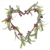 Heaven Sends Faux Red Berry Love Heart Shaped Christmas Wreath Decoration