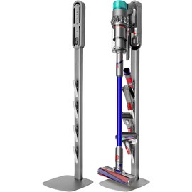 boailydi Vacuum Stand Compatible with Dyson Gen5 V15 V12 V11 V10 V8 V7 V6, Heavy Base Metal Vacuums Attachment Holder with 4 Hooks, Hidden Cord Management & Storage Bracket for Dyson Cordless Vacuums