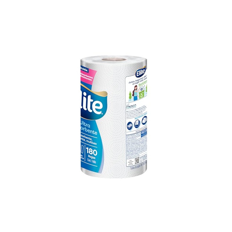 Elite Toalla de Papel Ultra Absorbente 1 Rollo 180 Hojas