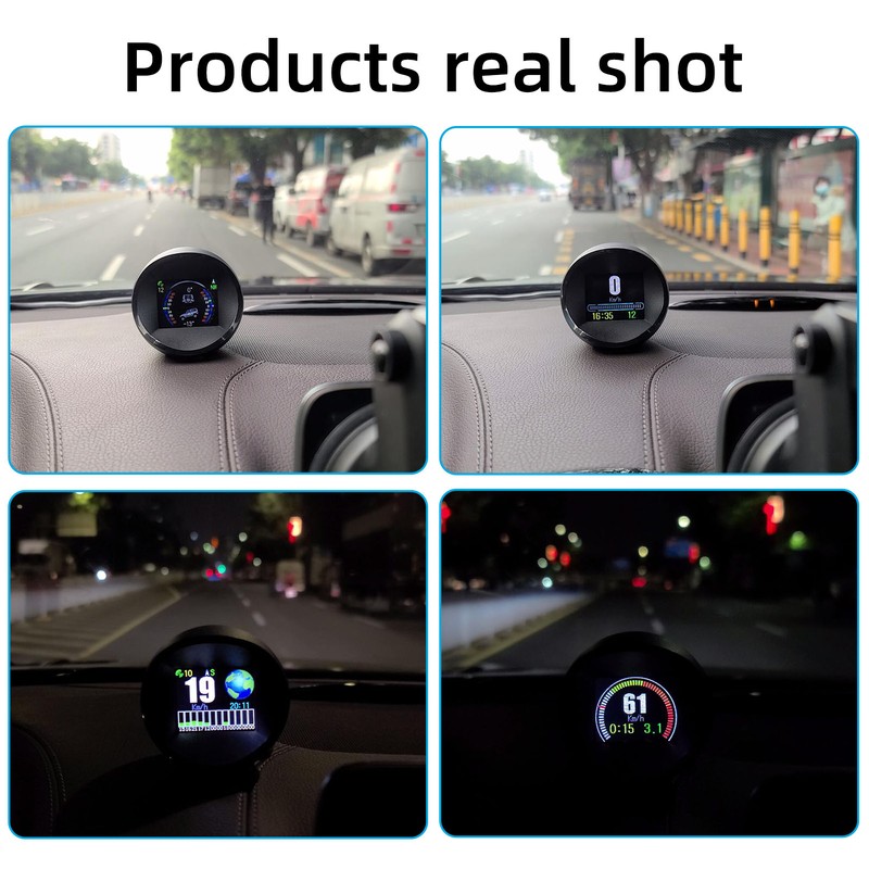 Digital HUD OBD2 GPS Mode with Inclinometer Compass Speed RPM