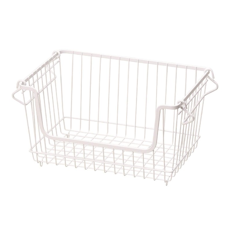 Pearl Metal Wire Stacking Basket Medium Size Kit HB-5072 White