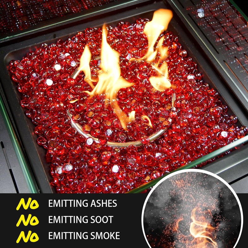 RUOJAS 10 Pounds Ruby Red Fire Glass Beads 3/4 Inch