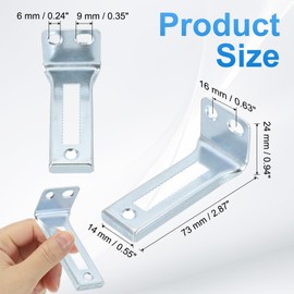 PATIKIL Bifold Door Hardware, 0.9 Inch Bi-Fold Door Bottom Pivot Bracket Bifold Closet Door Hardware Repair Part Kit for Folding Closet Sliding Door, Silver