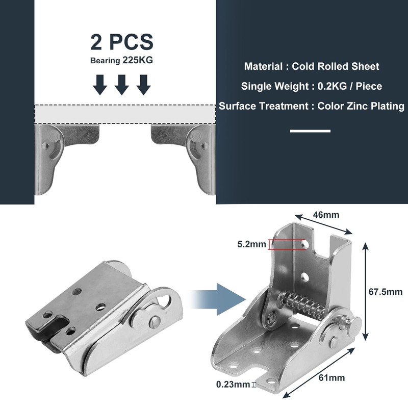 CPROSP 2-Piece Folding Hinge 90 Degree, Table Hinges Foldable with