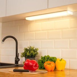 Hardwired LED Under Cabinet Lighting - 16 Watt, 24", Dimmable, CRI>90, 3000K (Warm White), Under Cabinet Lights for Kitchen - Wide Body, Long Lasting Metal Base with Frost Lens - Under Counter Lights