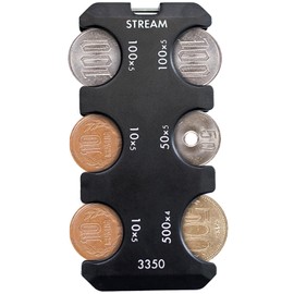 Stream Coin Holder 2 Coin Purses (No Slots) Coin Purse, Portable Wallet, Storage for 3,350 yen, Black