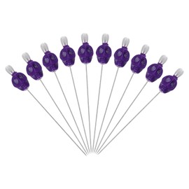 PATIKIL 3" Skull Sewing Pins, 10Pcs Steel Straight Pins with Skull Head for Fabric DIY Decoration Crafting Quilting Sewing Supplies, Purple