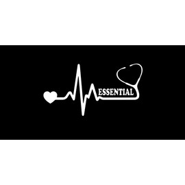 Healthcare Essential Heartbeat MKR Decal Vinyl Sticker |Cars Trucks Vans Walls Laptop|White|5.5 x 2.4 in|MKR1328