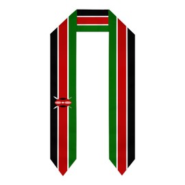 YUZEKABZ Kenya Flag Graduation Stole, Graduation Sash Scarf Gifts for Kenyan International Student