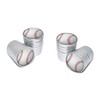 Elektroplate Baseball Matte Chrome Aluminum Tire Valve Stem Caps |