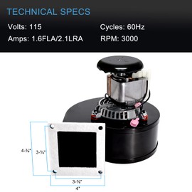 Adviace Replacement A-E-033 Convection Blower for Breckwell P22, P23, P24, P24I, P2000I, P4000, P2700, P2000, SP1000, P23I, P1000, SP22, SP23, P26 Pellet Stoves, A-E-033A, AE033, C-E-033, C-E-029