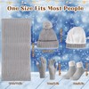 Winter Hat Scarf Gloves Set, 4pcs Beanie Hat and Scarf