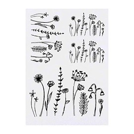 4 x 'Wild Flowers' Temporary Tattoos - Water Resistant, Skin-Safe, Non-Toxic Transfers, Mixed Sizes (TO00035389)