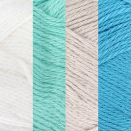 JubileeYarn Cotton Select Yarn - Sport Weight - 50g/Skein - Inspiration Assortment 88-4 Skeins