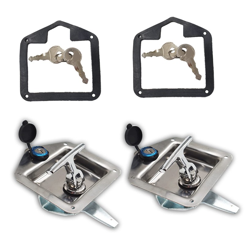labwork 2 Trailer Door Latch T-Handle Lock Stainless Steel Keys