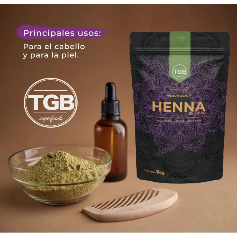 Tgb Henna En Polvo Egipcia 1 Kilo 100% Natural