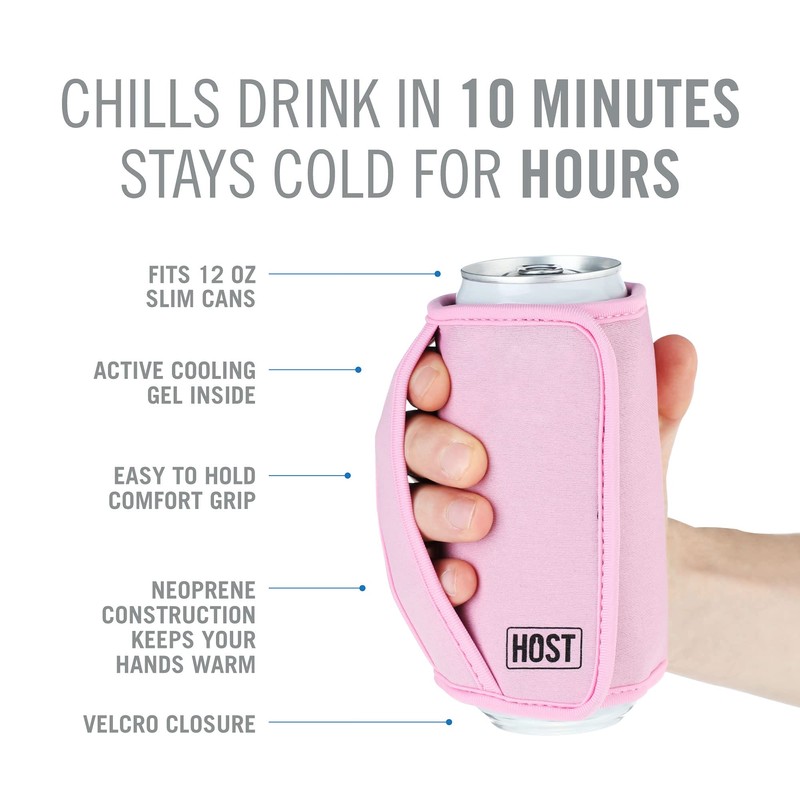 HOST Insta-Chill Slim Can Cooler Flexible Freezable Gel and Ice