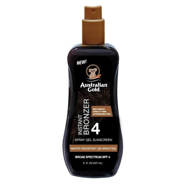 Australian Gold Spf#04 Spray Gel With Instant Bronzer 8 Ounce (235ml) (3 Pack)