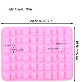 AIBOYA 60 Cavity Gummy Animal Molds Lion Bear Hippopotamus Cat Paw Silicone Candy Mold For Candy Gummy Set Of 2