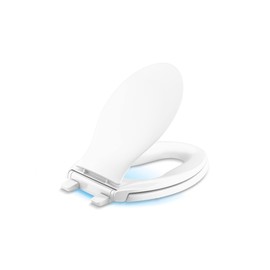 KOHLER 2599-RL-0 Transitions ReadyLatch Quiet Close Elongated Toilet Seat with Nightlight, Toilet Seat with Toddler Seat Built In, White