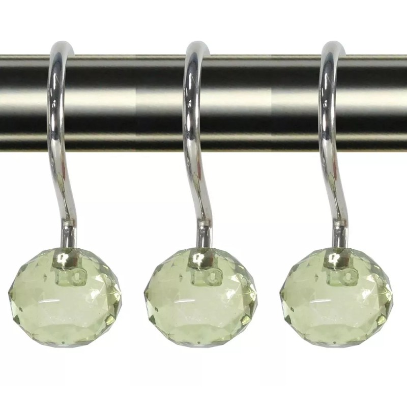BH Home & Linen Crystal Green Orbit 12 Shower Curtain