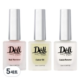 Deli Beauty Damaged Nail Care 10ml / 델리뷰티 손상네일 케어 10ml x 3종 세트, 5세트, 네일하드너 10ml + 큐티클 오일 10ml + 큐티클리무버 10ml