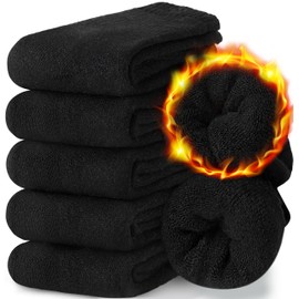 Women Merino Wool Socks Winter Warm Thermal Thick Hiking Cozy Comfy Crew Socks Stocking Stuffers Gifts for Womens 5 Pairs(Black)