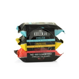 The Nobleman Men's Assorted Cleansing Wipes- Cooling/Charcoal/Refreshing - 3 Pack (90ct)