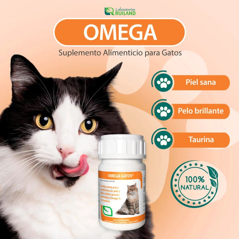 Suplemento Vitamina Proteina Omega Para Gatos Piel Y Pelo 60