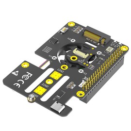 New Version 3 in 1 Combo M.2 NVMe to PCIe Adapter with Cooler Fan and Automatic Discoloration LED for Raspberry Pi 5 (Long Version)