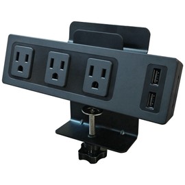 Electriduct Edge Mount Desktop Power Center - 3 Outlets & 2 USB 3.1 Amp Ports (Black)