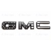 Auto Front & Rear GMC Black USA Flag OVERLAY Emblem