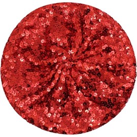 Shiny Sequin Beret Hat for Women Girls Fashion Beanie Cap Costume Accessories for Festival Party Dance (AU, Alpha, One Size, Red)