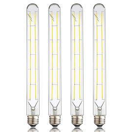 HXMLS Dimmable Led Tubular Bulb T300,T30 Long Tube Edison Light Vintage Filament Bulb12W,100W Equivalent,4000K Daylight White,Clear Glass Cover E26 Medium Base,11.8inch（4 - Pack.…