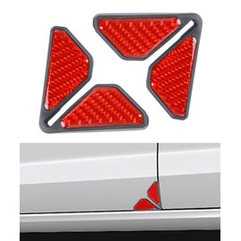 SCUARI 2PCS Car Door Corner Protector,Cars Door Corner Protector Edge Guards, Car Accessories,Anti-Collision Carbon Fiber Self-Adhesive Decorative Auto Corners Protect,Suitable for Most Cars (Red)