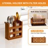 Greenual Teak Dish Drying Rack with Utensil Holder, 2 Tier