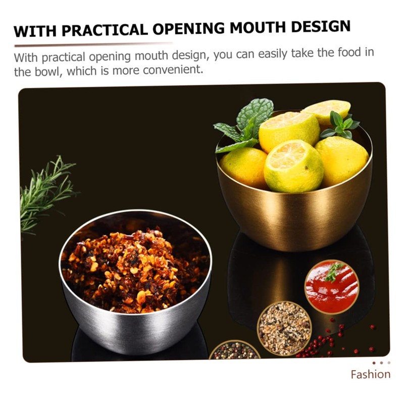 Mobestech 2pcs Stainless Steel Sauce Salad Bowl Multipurpose Kitchen Utensils