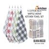 Olivia Rocco Pack of 5 Houndstooth Kitchen Tea Towels Cotton