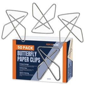 Performore Butterfly Clamps 1.6x1.2 Inch, 1.4mm Thickness– 50 Durable Clamps Per Box– Versatile Clips for Crafting, Sewing,and DIY Projects Ideal for Securing Papers, Fabrics, and More